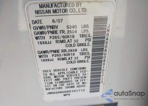 2008 Infiniti Fx35 from USA, damaged, VIN JNRAS08U08X101712